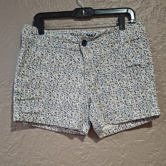 Falls Creek Blue and White Bermudas with Speckled Print - Picture 1 of 7